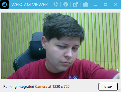 Funkčný test webkamery po dokončení servisného zásahu.